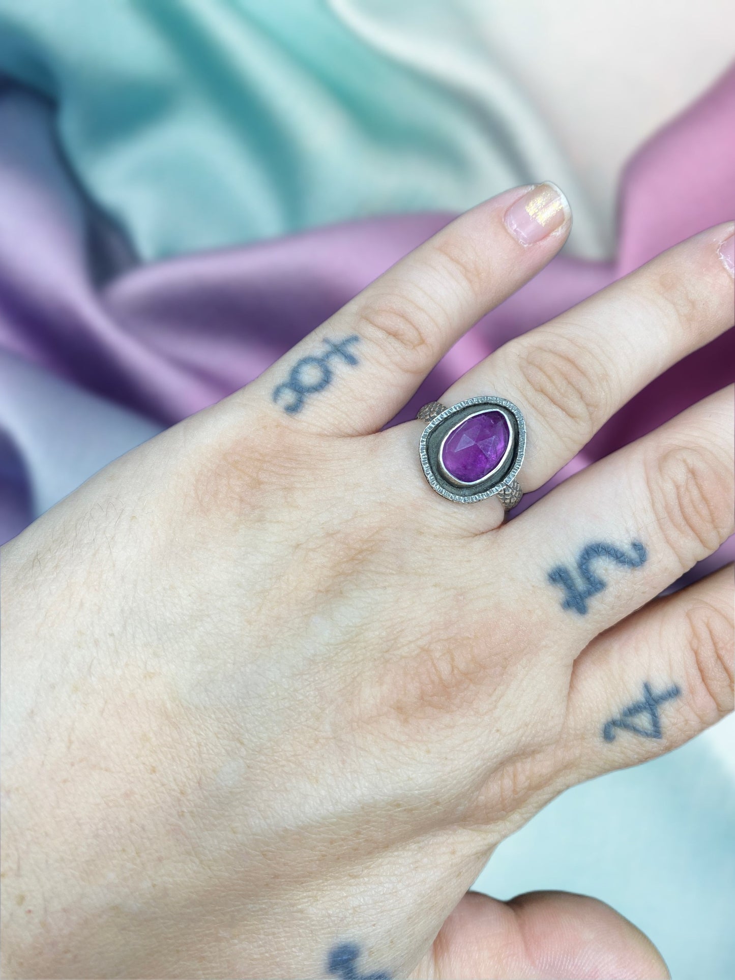 Sterling Fluorite Ring (size 9)