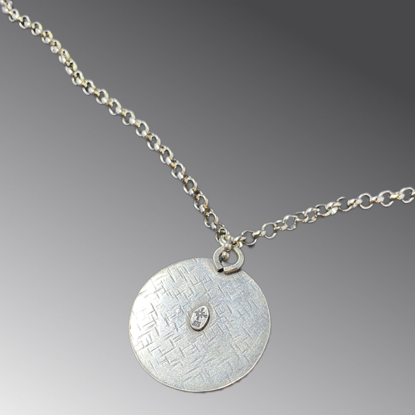 Sterling Shell Fossil Necklace Round