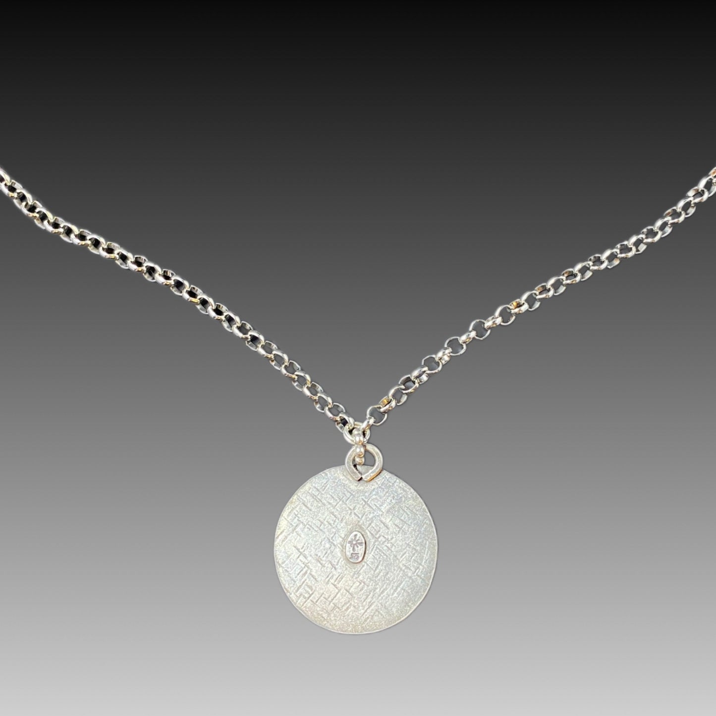 Sterling Shell Fossil Necklace Round