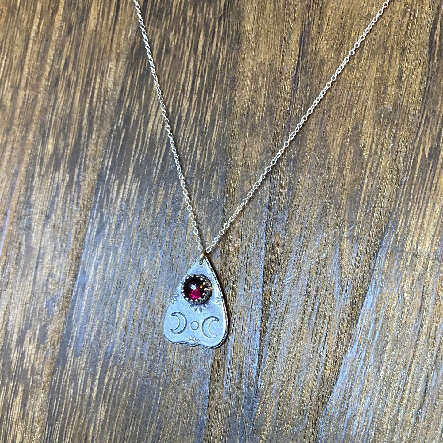 Garnet Mini Planchette Necklace