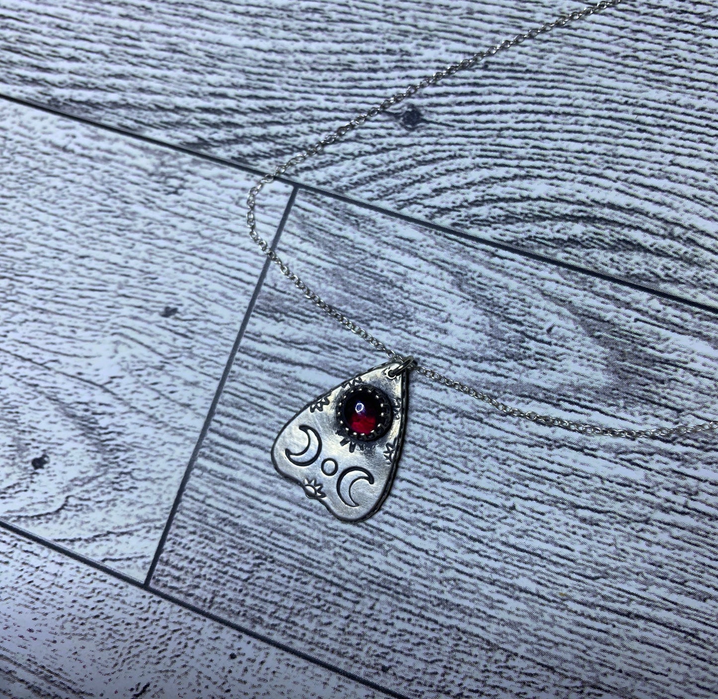 Garnet Mini Planchette Necklace