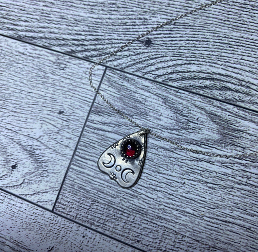 Garnet Mini Planchette Necklace