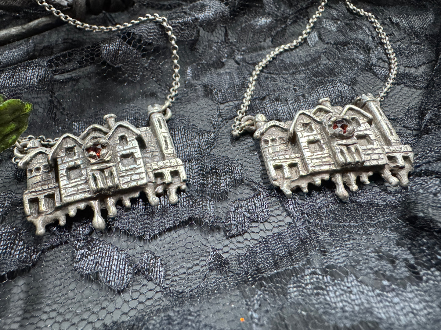 Silence Lay Steadily: Silver and Garnet Hill House Inspired Necklace