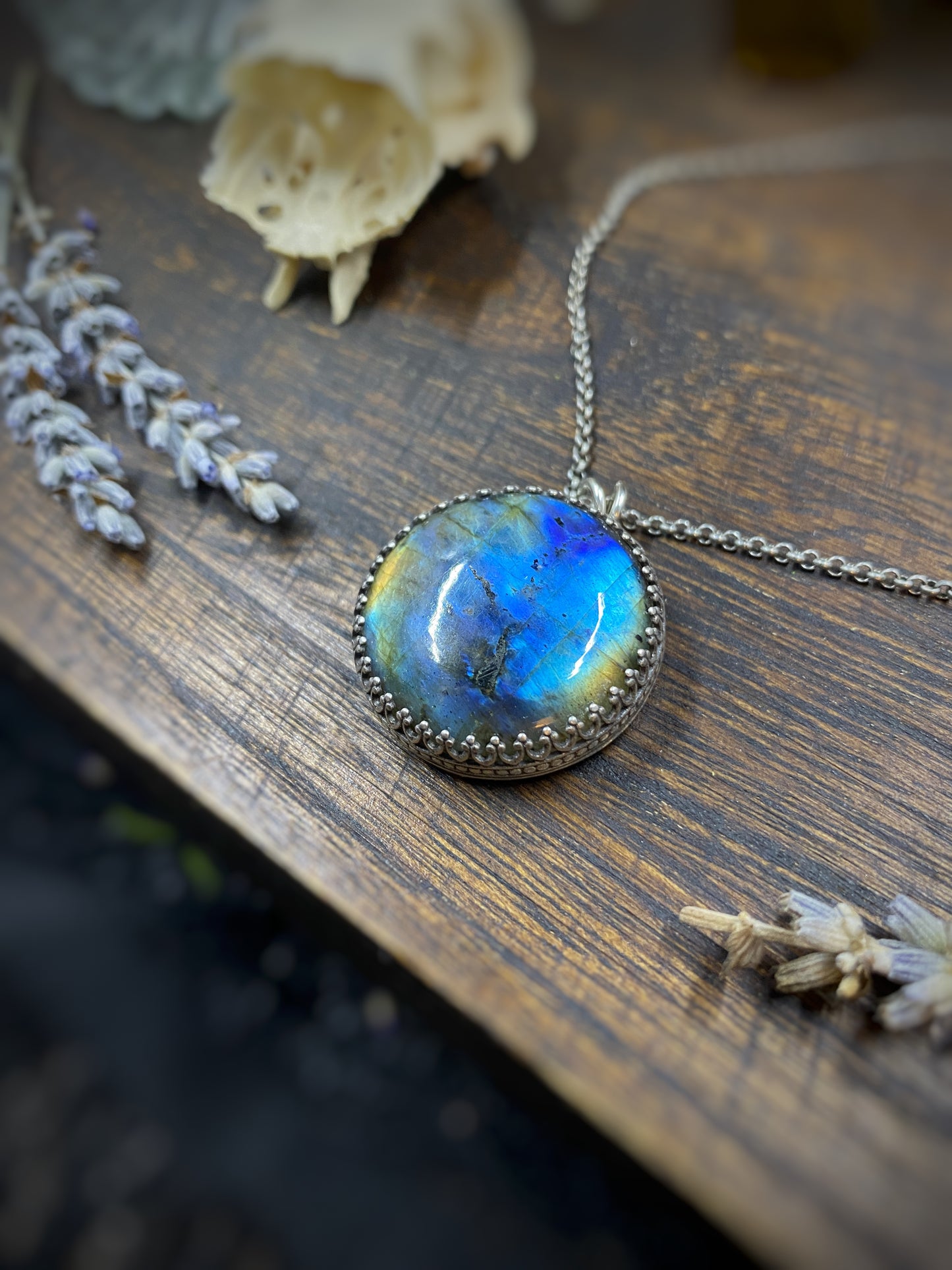 Labradorite Ribcage Sterling Silver Necklace
