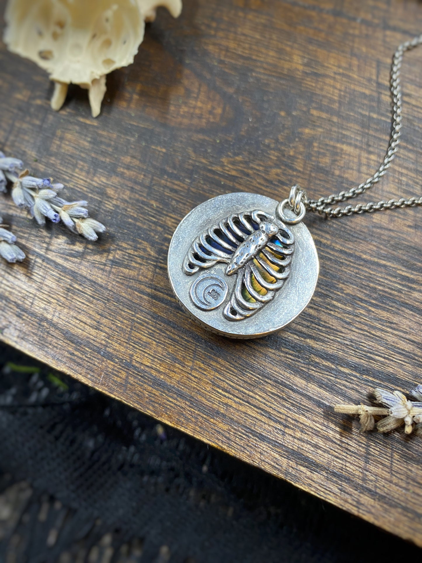 Labradorite Ribcage Sterling Silver Necklace