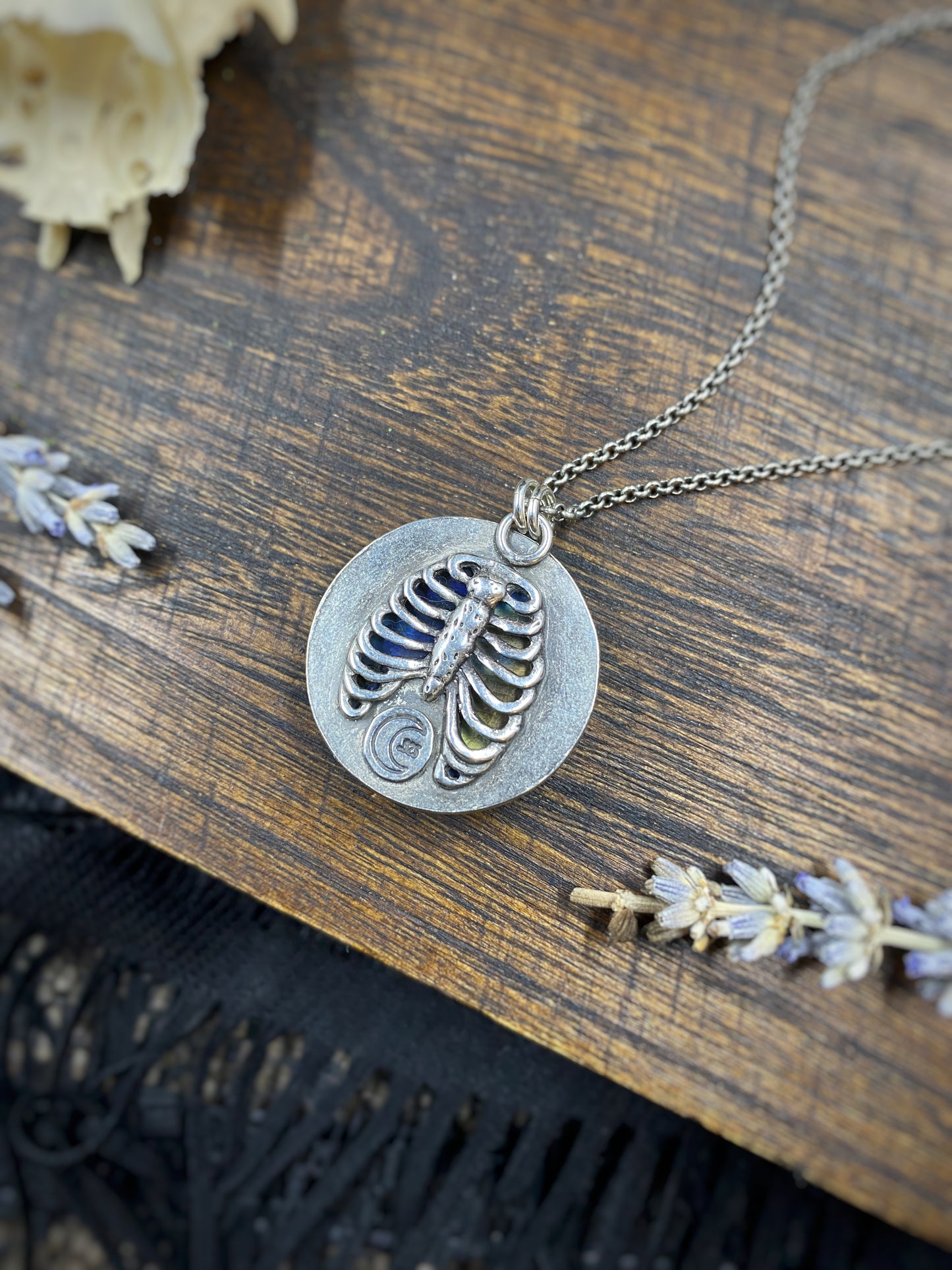 Labradorite Ribcage Sterling Silver Necklace