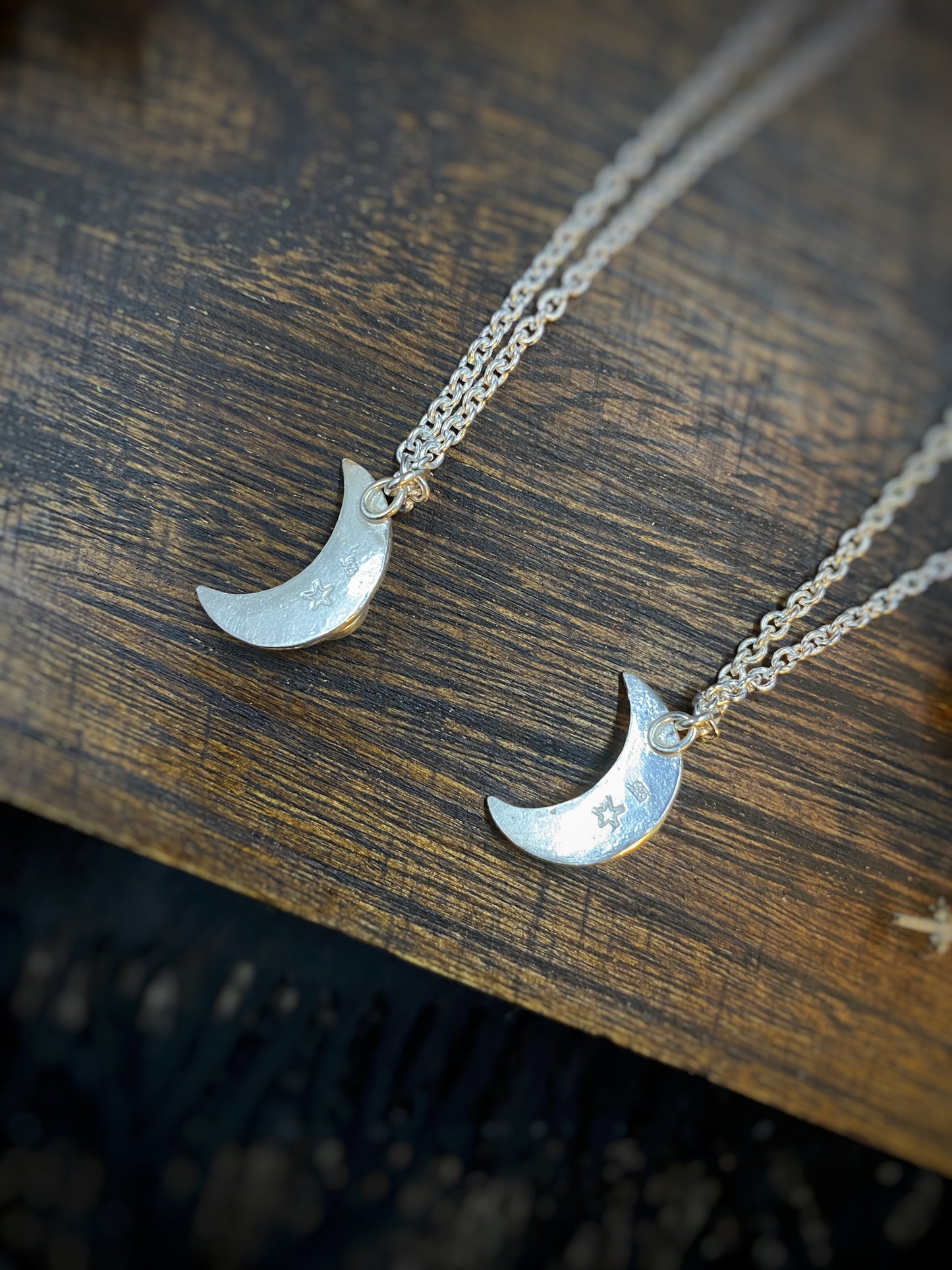 Mini Moon with Rainbow Moonstone in Sterling Silver