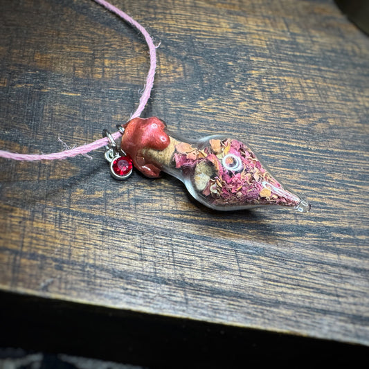Rose Petal Charm Bottle Pendant