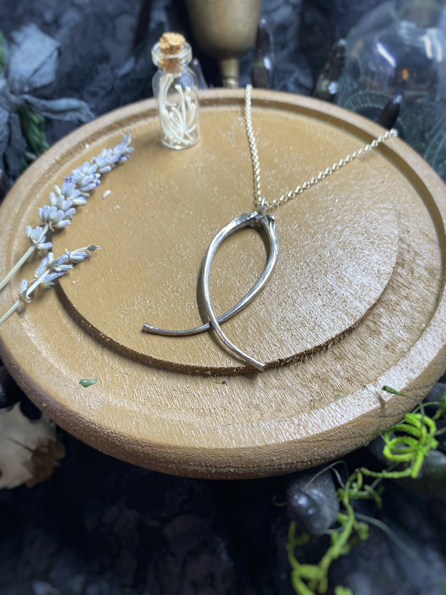 Ouroboros V: Silver Snake Rib Pendant