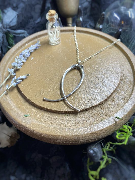 Ouroboros V: Silver Snake Rib Pendant