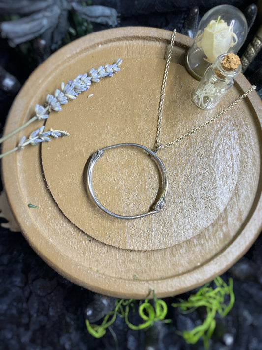 Ouroboros II: Silver Snake Rib Pendant