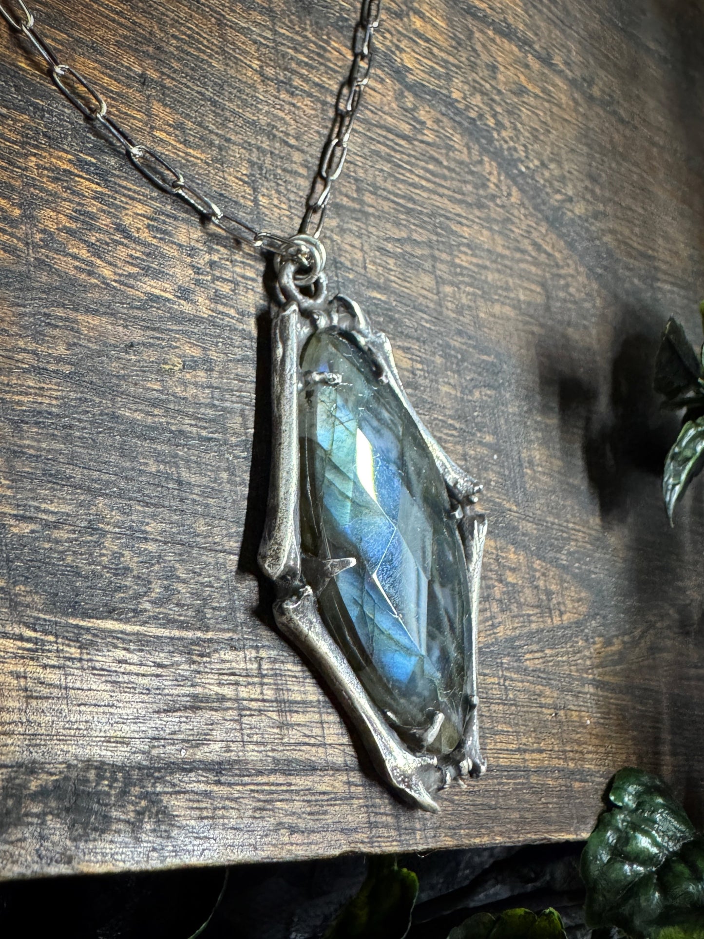 Sterling Silver Labradorite Statement Necklace