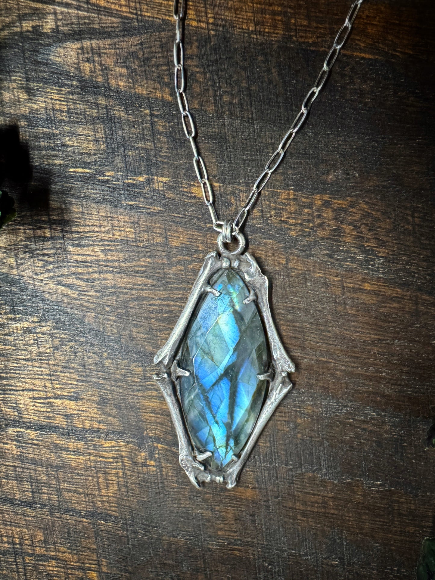Sterling Silver Labradorite Statement Necklace