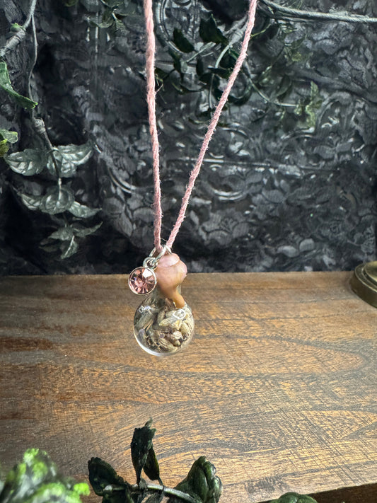 Lavender Bud Charm Bottle Pendant