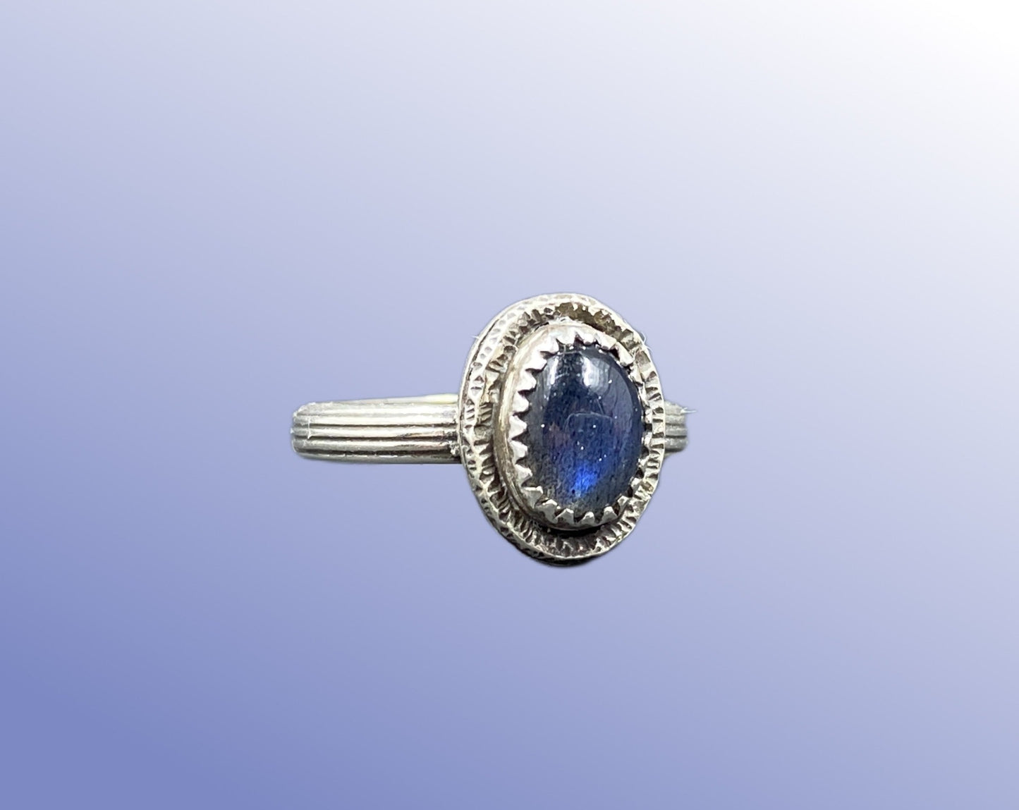 Sterling Mini Labradorite Ring (size 6)