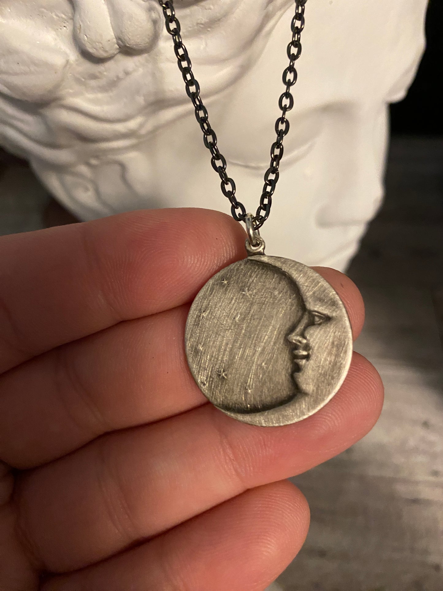 Crescent Moon and Stars Necklace