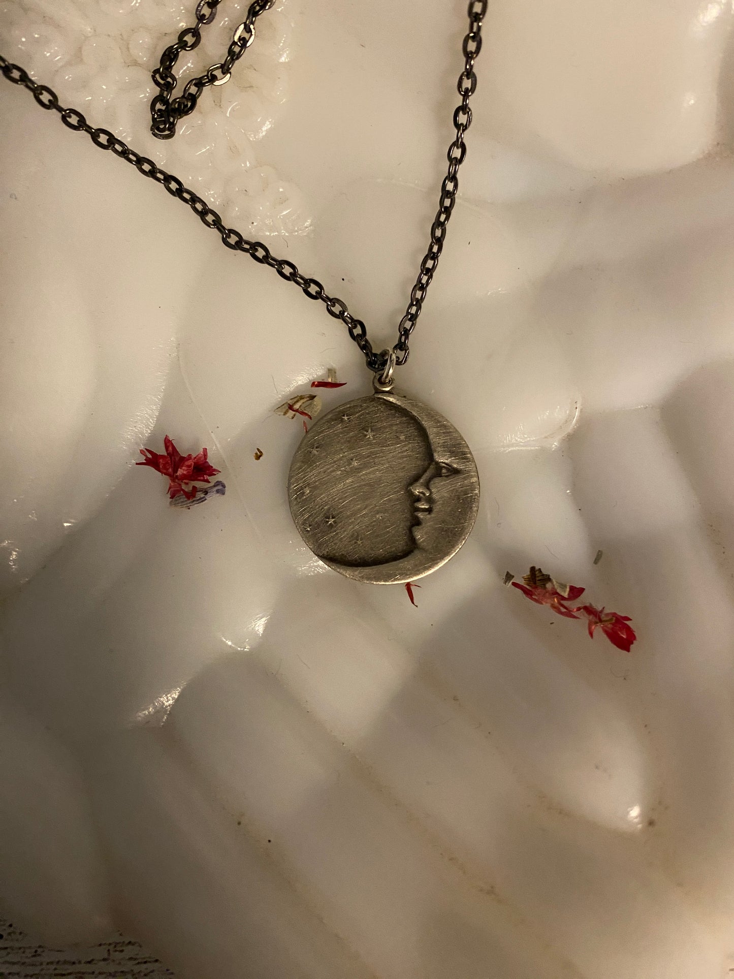 Crescent Moon and Stars Necklace