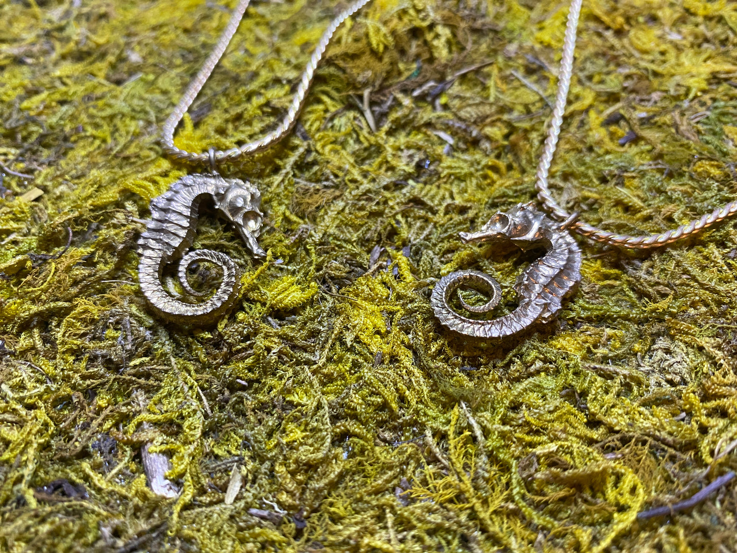 Brass Seahorse Charm Necklace
