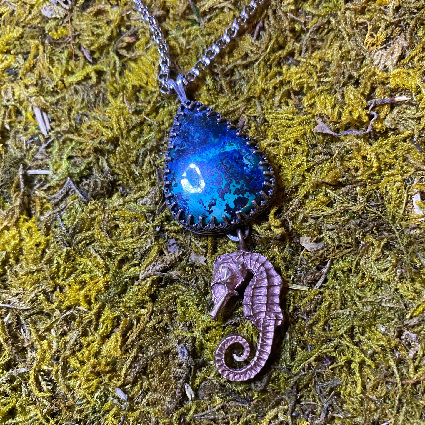 Chrysacolla Seahorse Necklace
