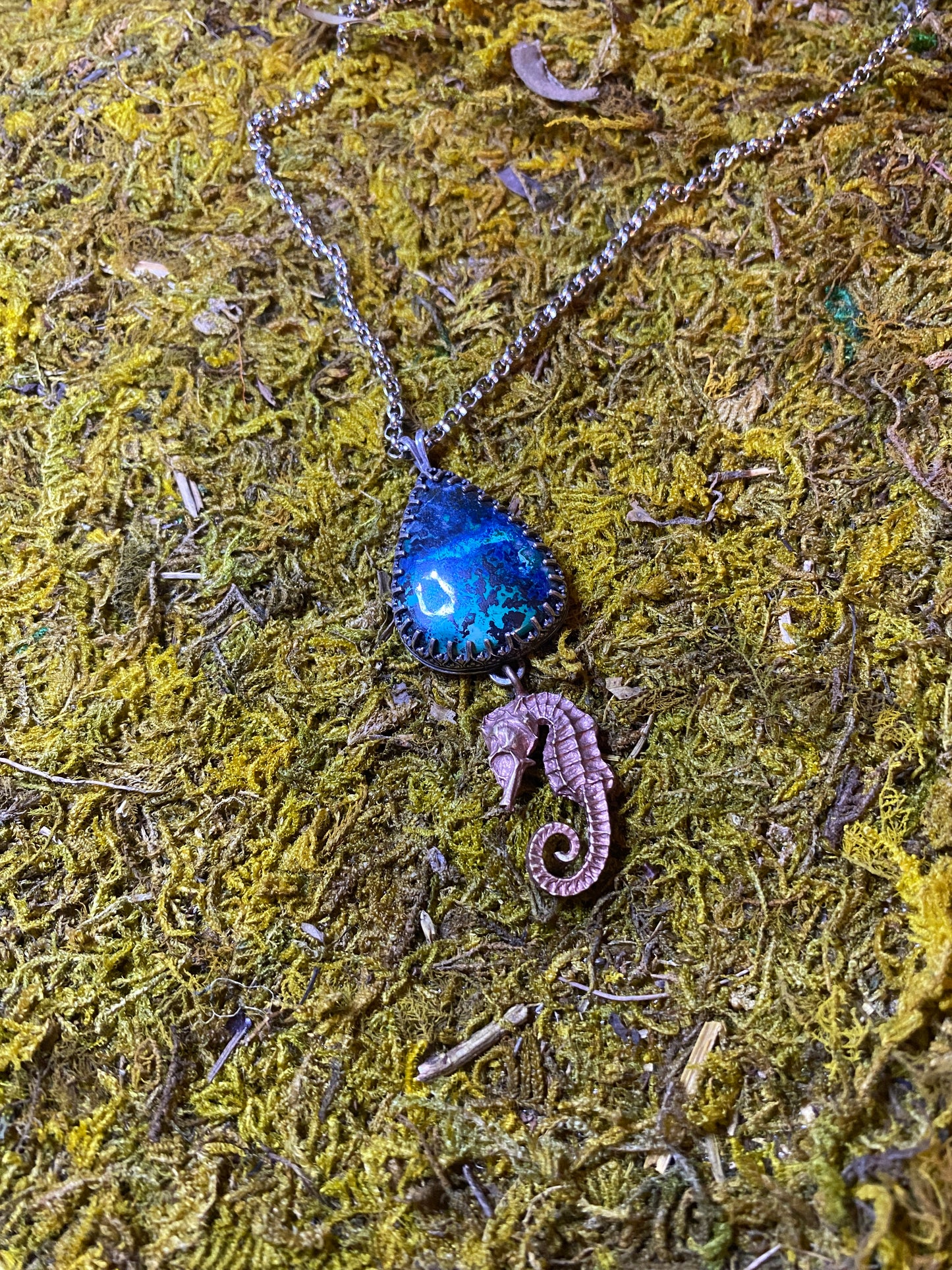 Chrysacolla Seahorse Necklace