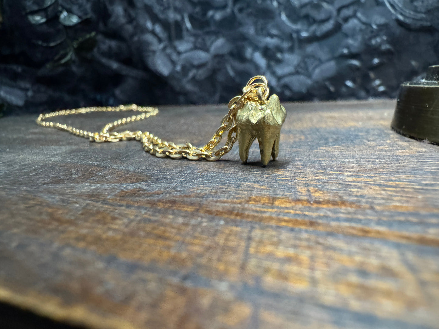Brass Cat Tooth Necklace