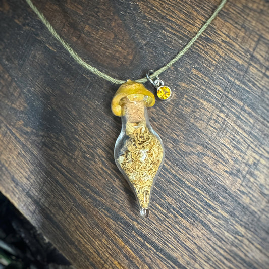 Chamomile Petal Charm Bottle Pendant