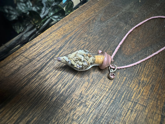 Lavender Bud Charm Bottle Pendant
