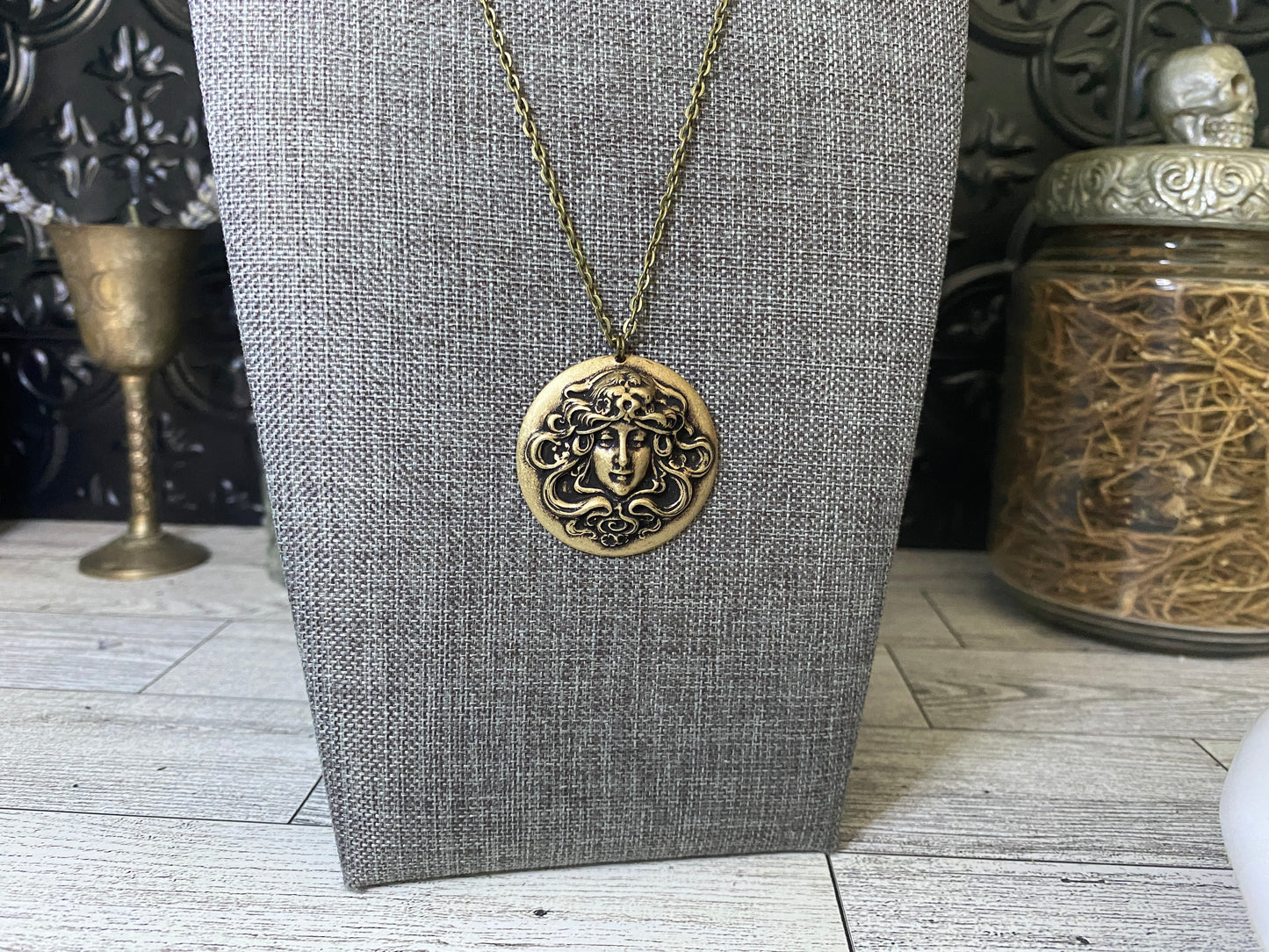 Brass Medusa Pendant