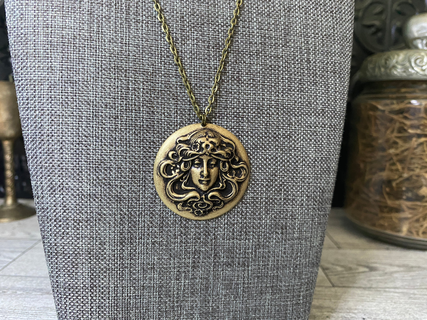 Brass Medusa Pendant