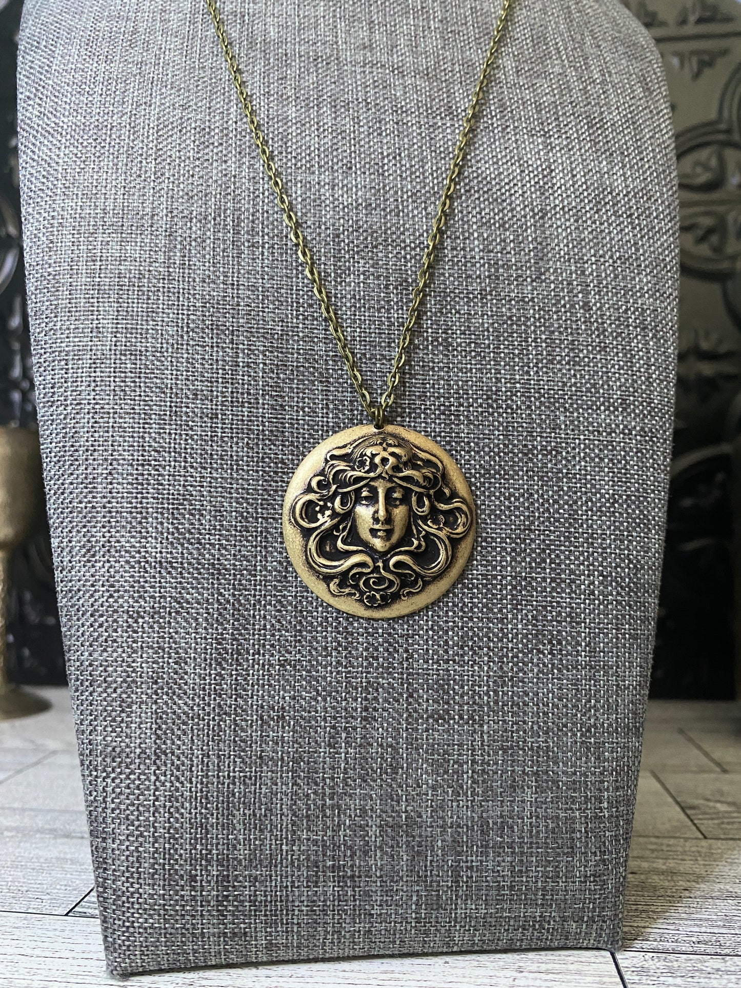 Brass Medusa Pendant