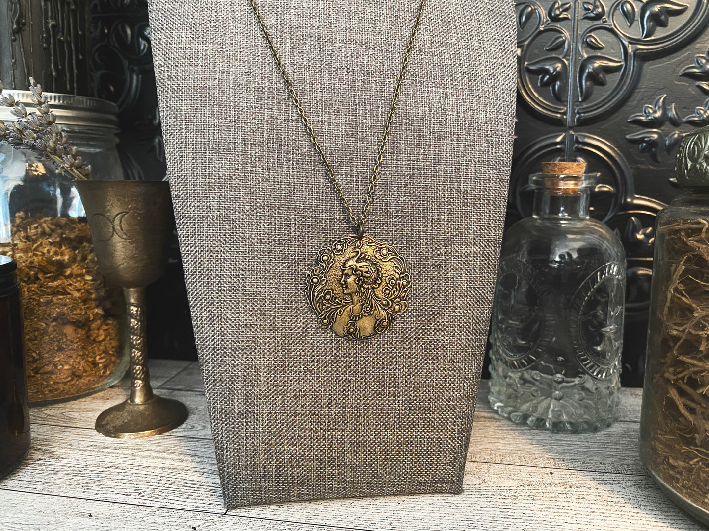 Brass Goddess Hera Pendant