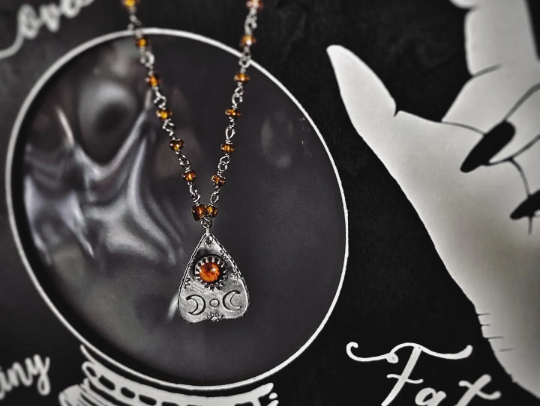 Limited Edition Samhain Amber Mini Planchette Pendant October Exclusive MADE TO ORDER