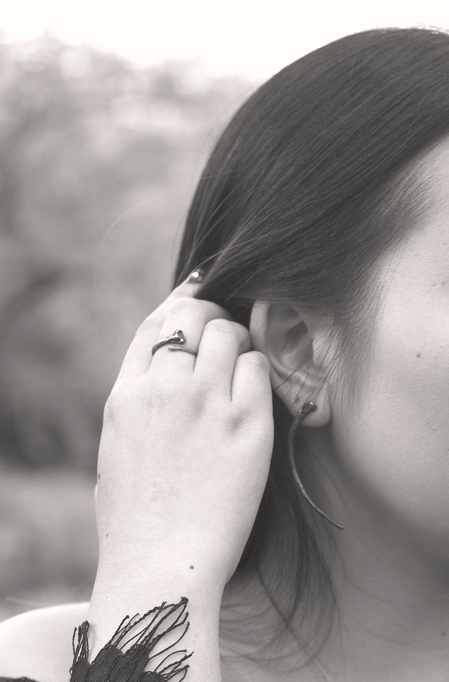 Ouroboros I: Silver Snake Rib Adjustable Ring