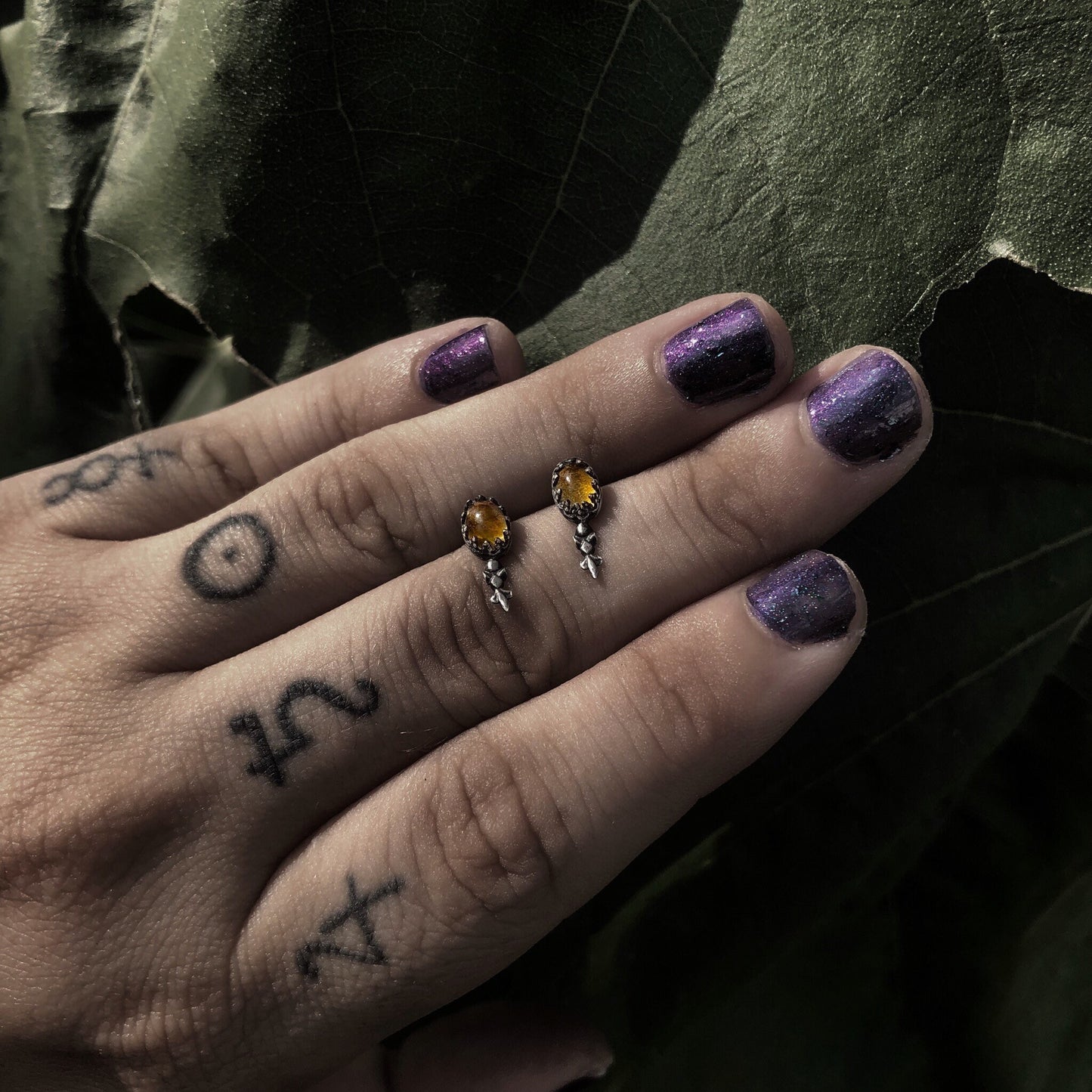 Heliophobia: Sterling Silver and Brilliant Citrine Filigree Stud Earrings