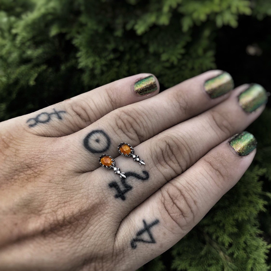 Honey Citrine Stud Earrings Ornament