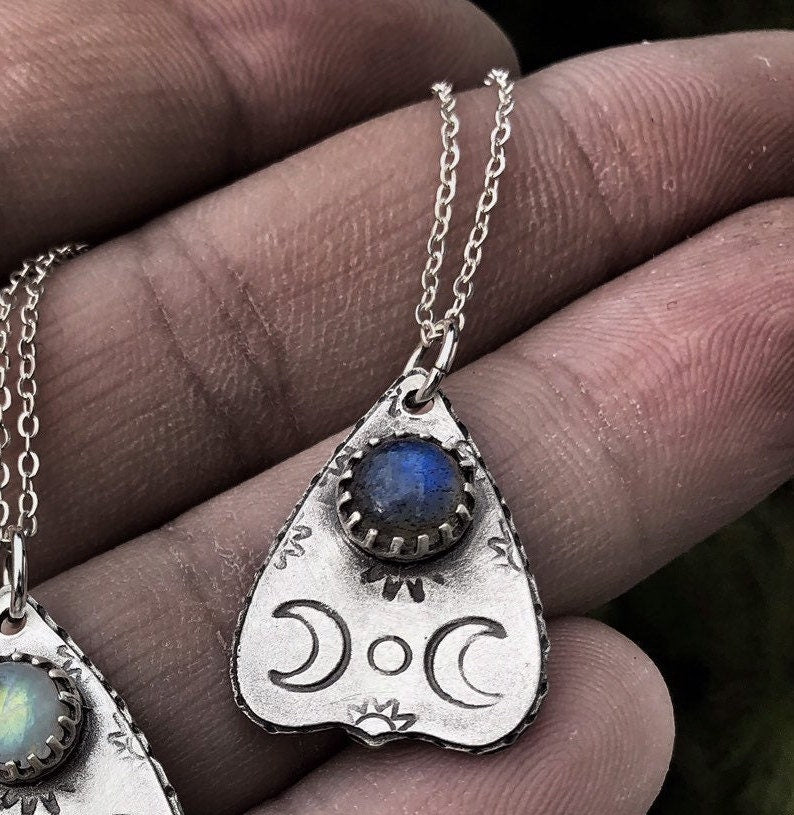 Labradorite Sterling Silver Mini Planchette Necklace