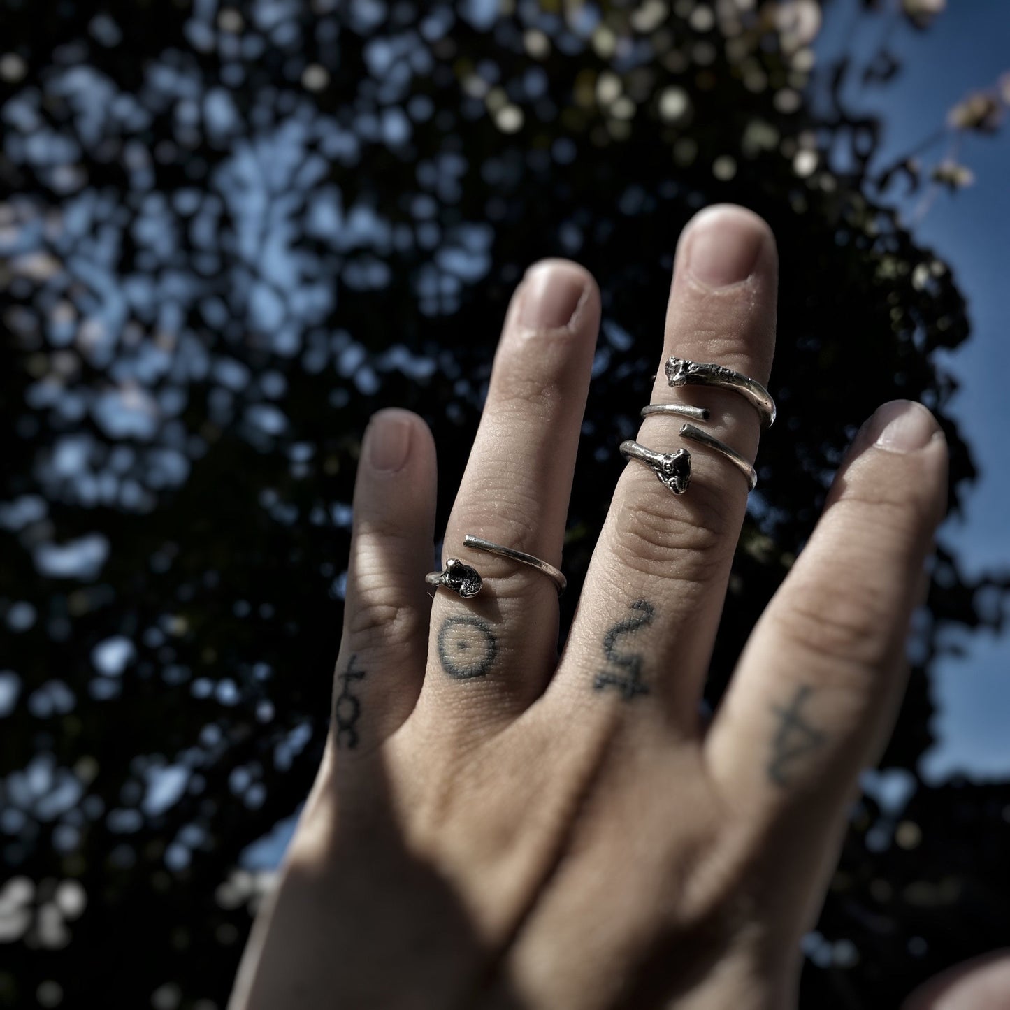 Ouroboros I: Silver Snake Rib Adjustable Ring