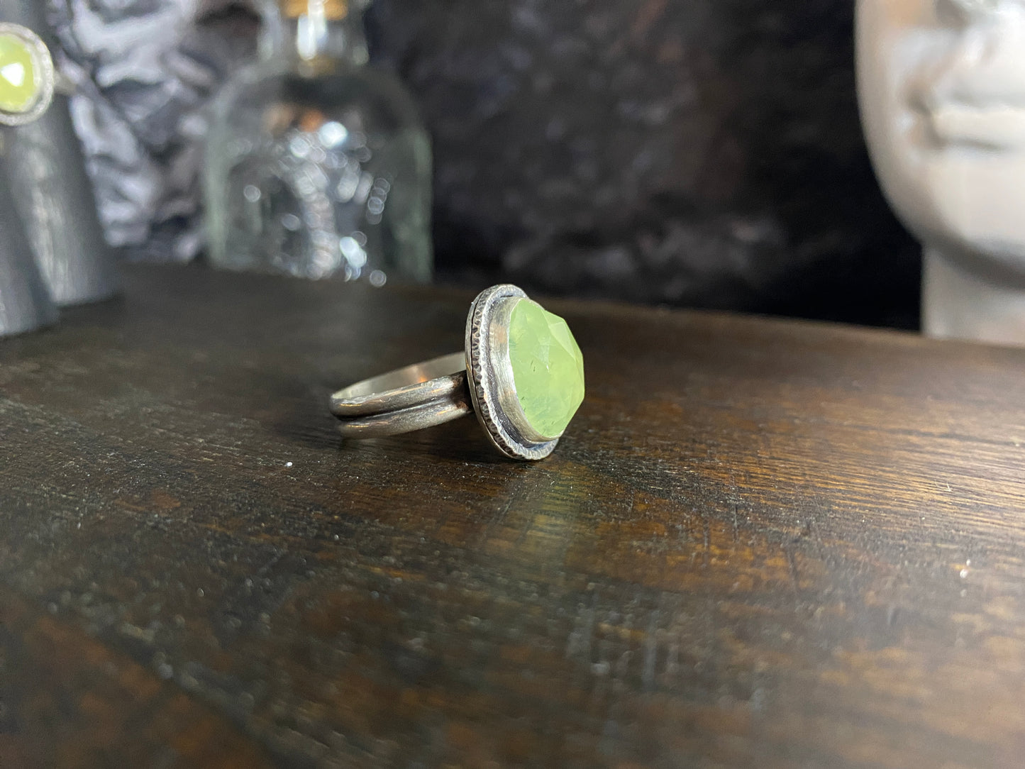 Prehnite Ring in Silver Size 9.25