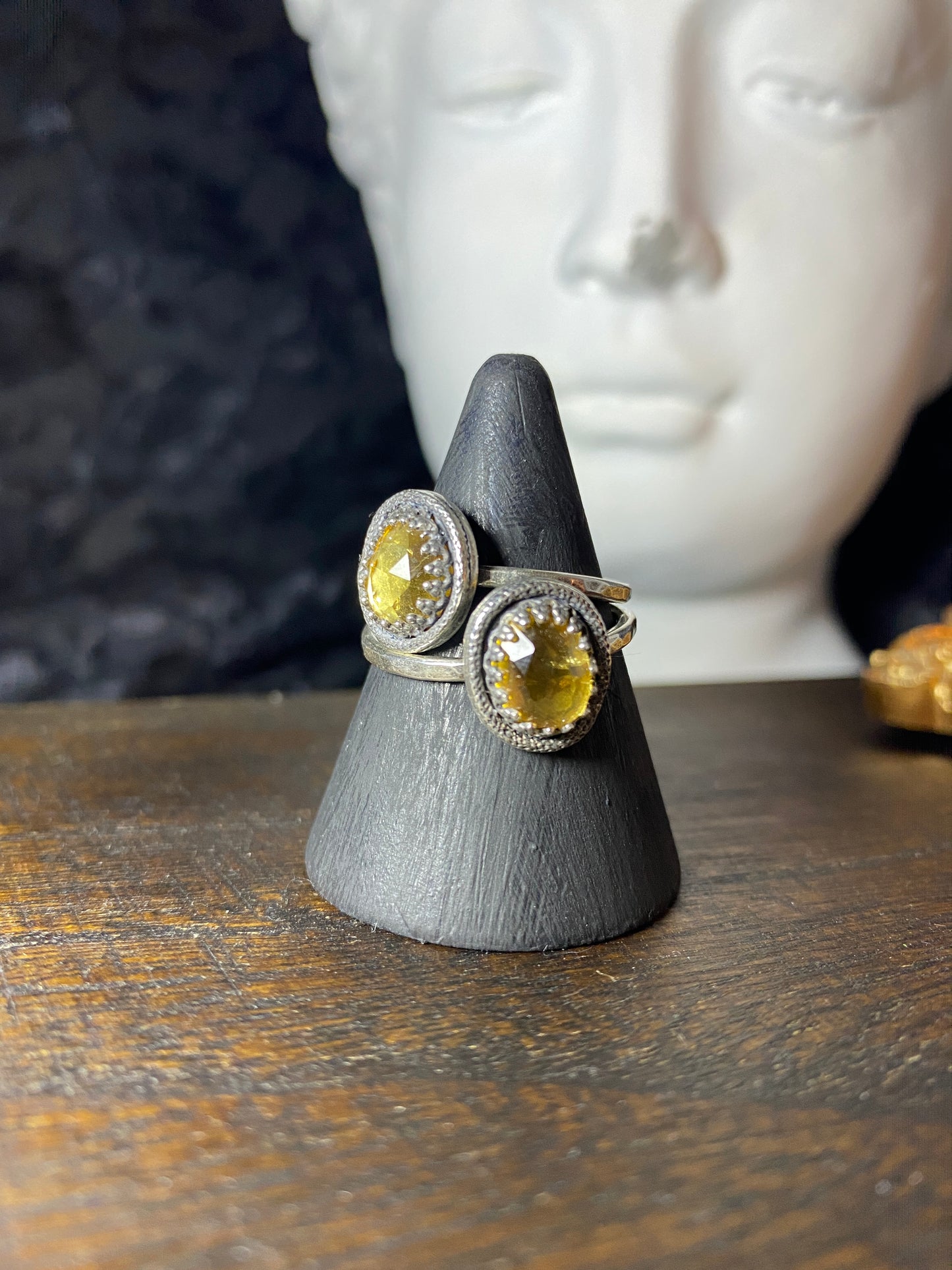 Silver Citrine Ring US Size 9