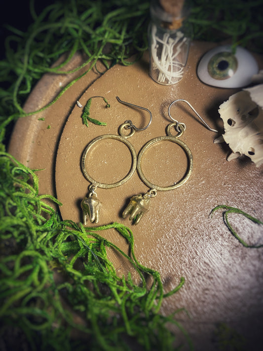 Brass Tooth Hoop Earrings
