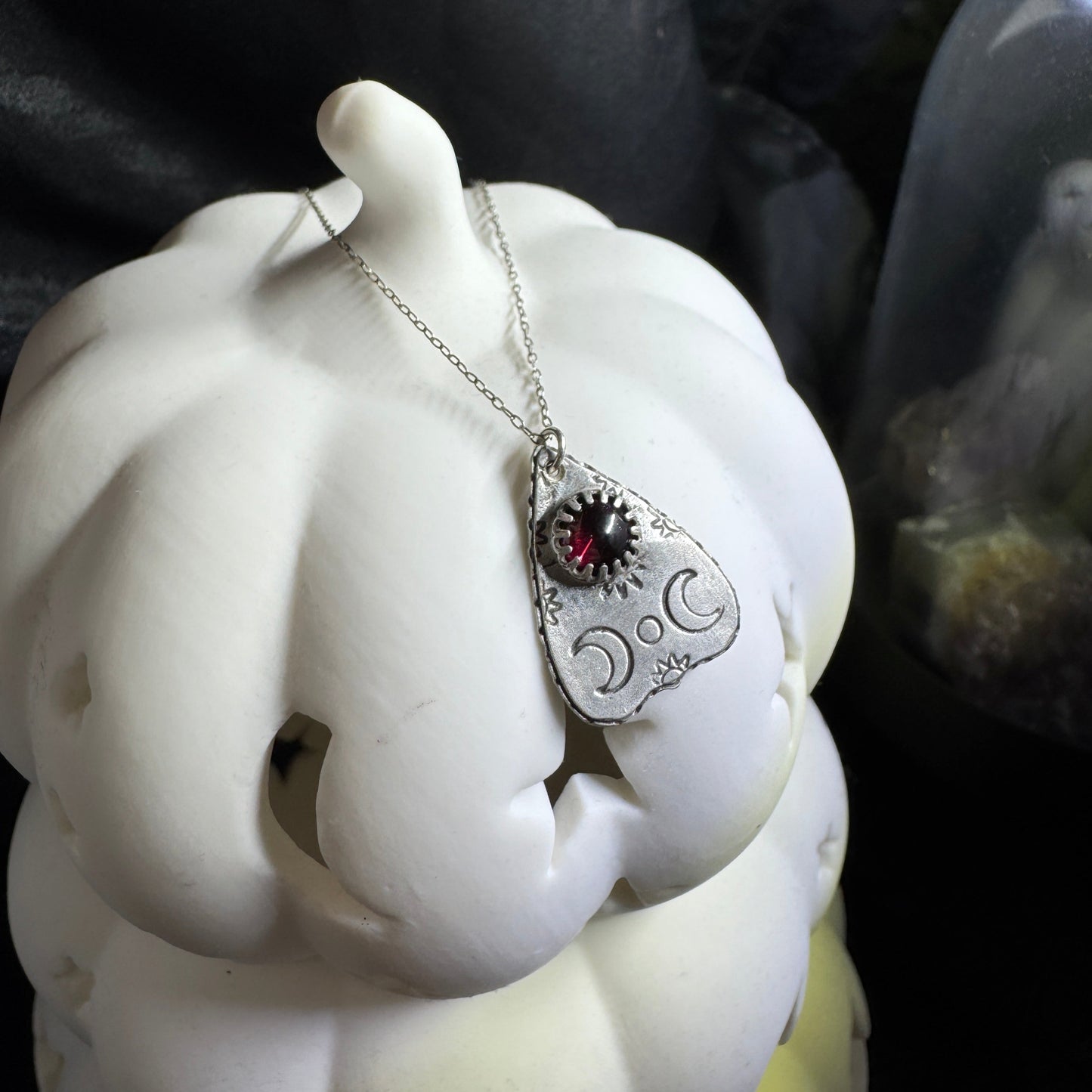 Garnet Mini Planchette Necklace