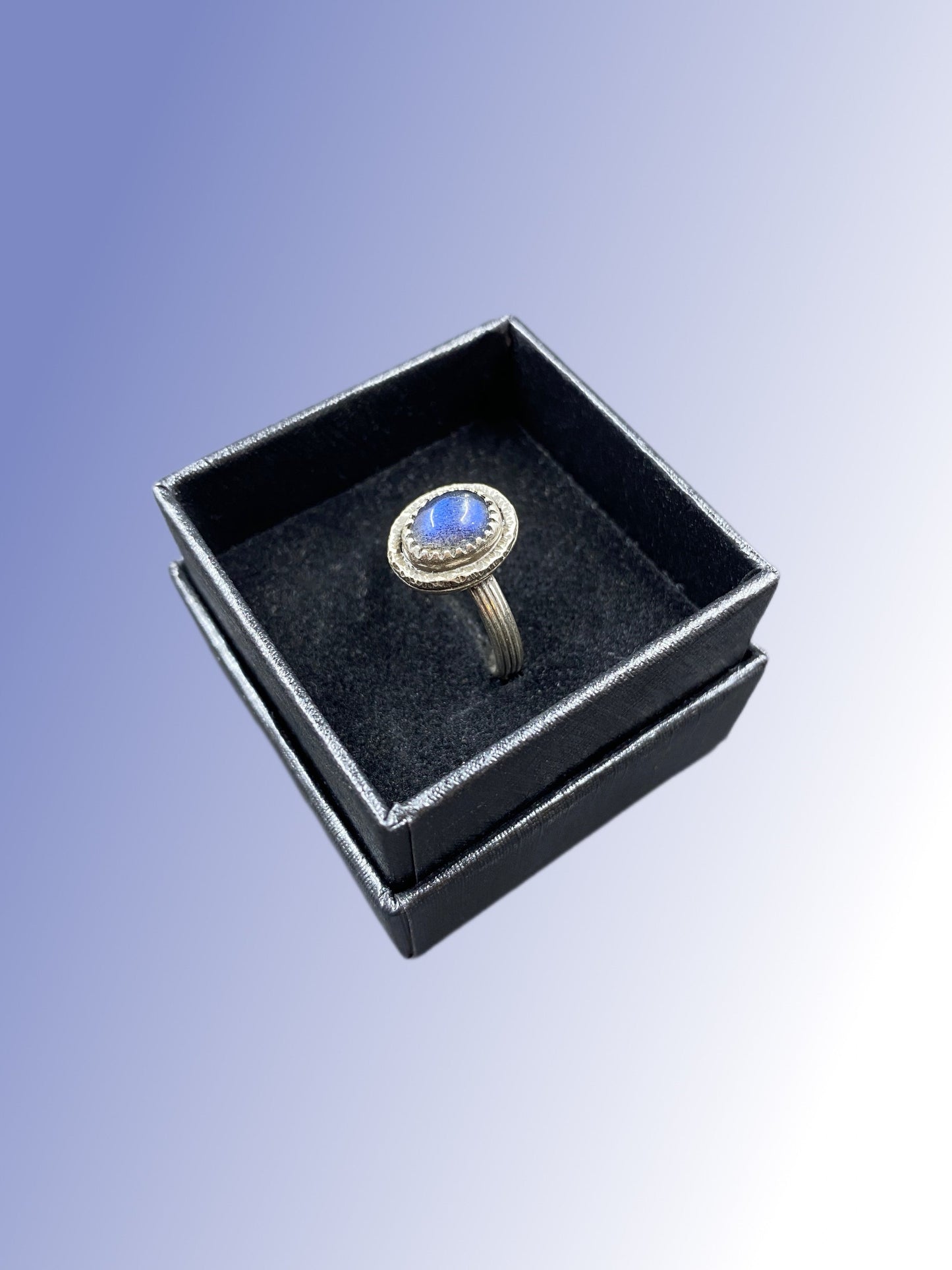 Sterling Mini Labradorite Ring (size 6)