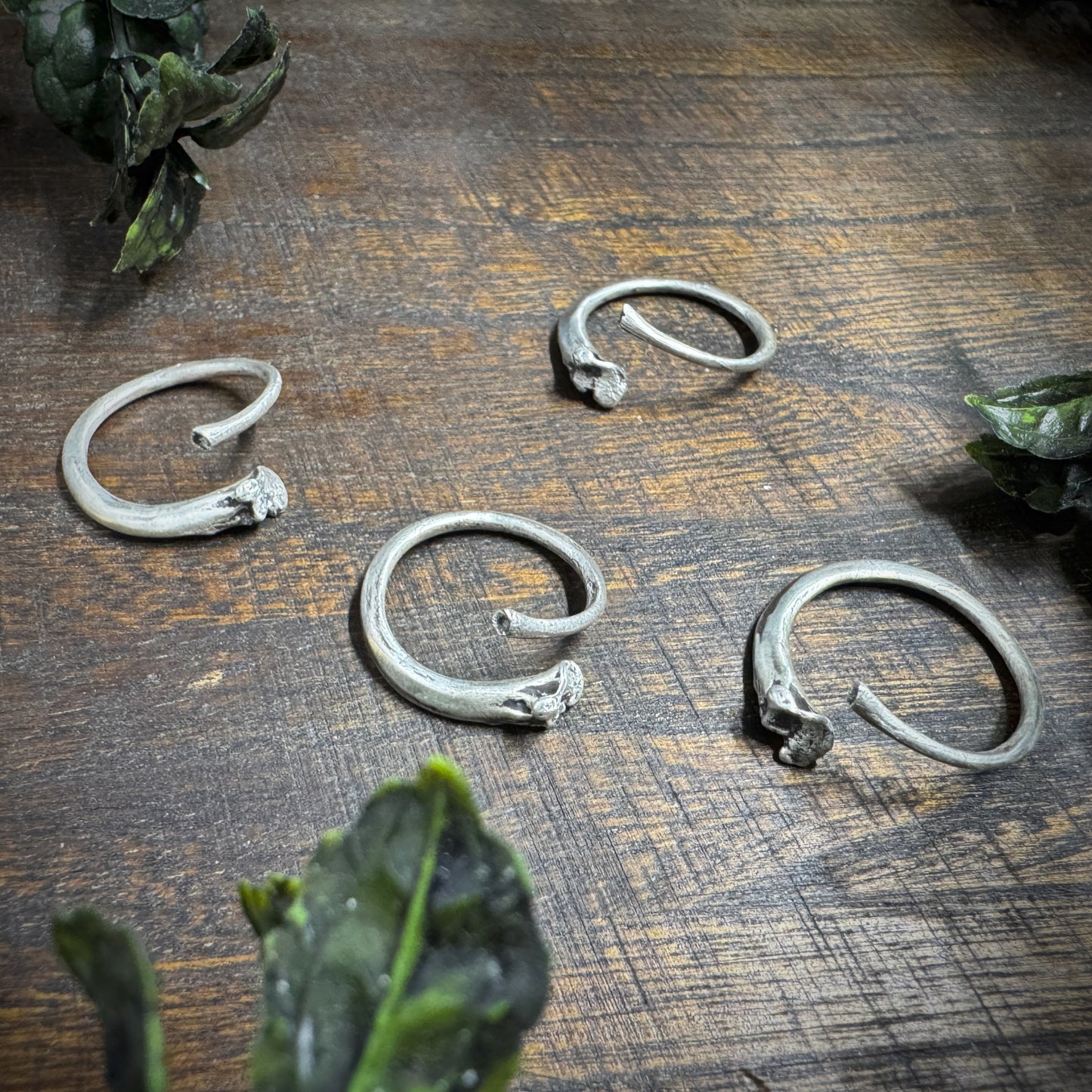 Ouroboros I: Silver Snake Rib Adjustable Ring