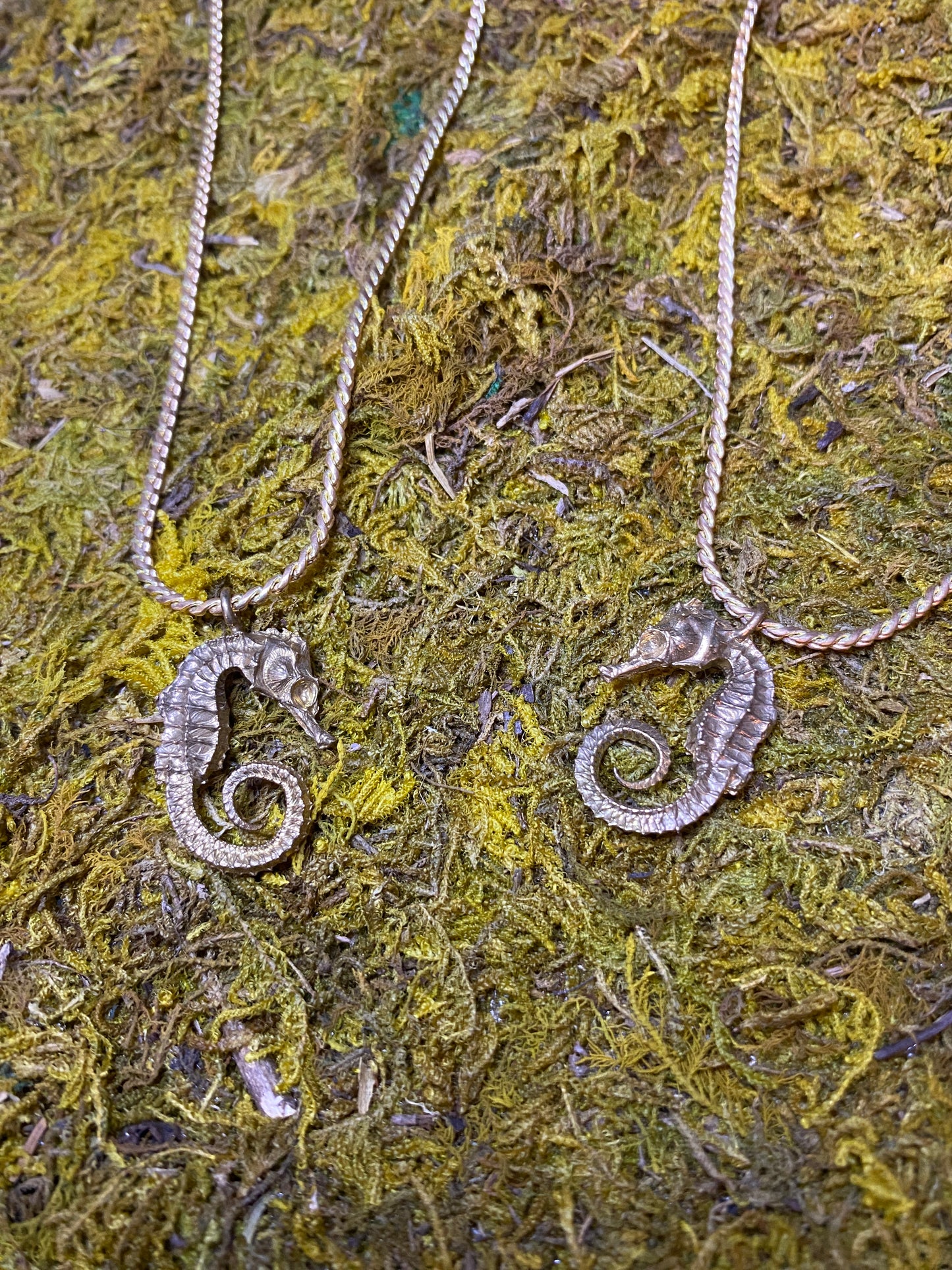 Brass Seahorse Charm Necklace