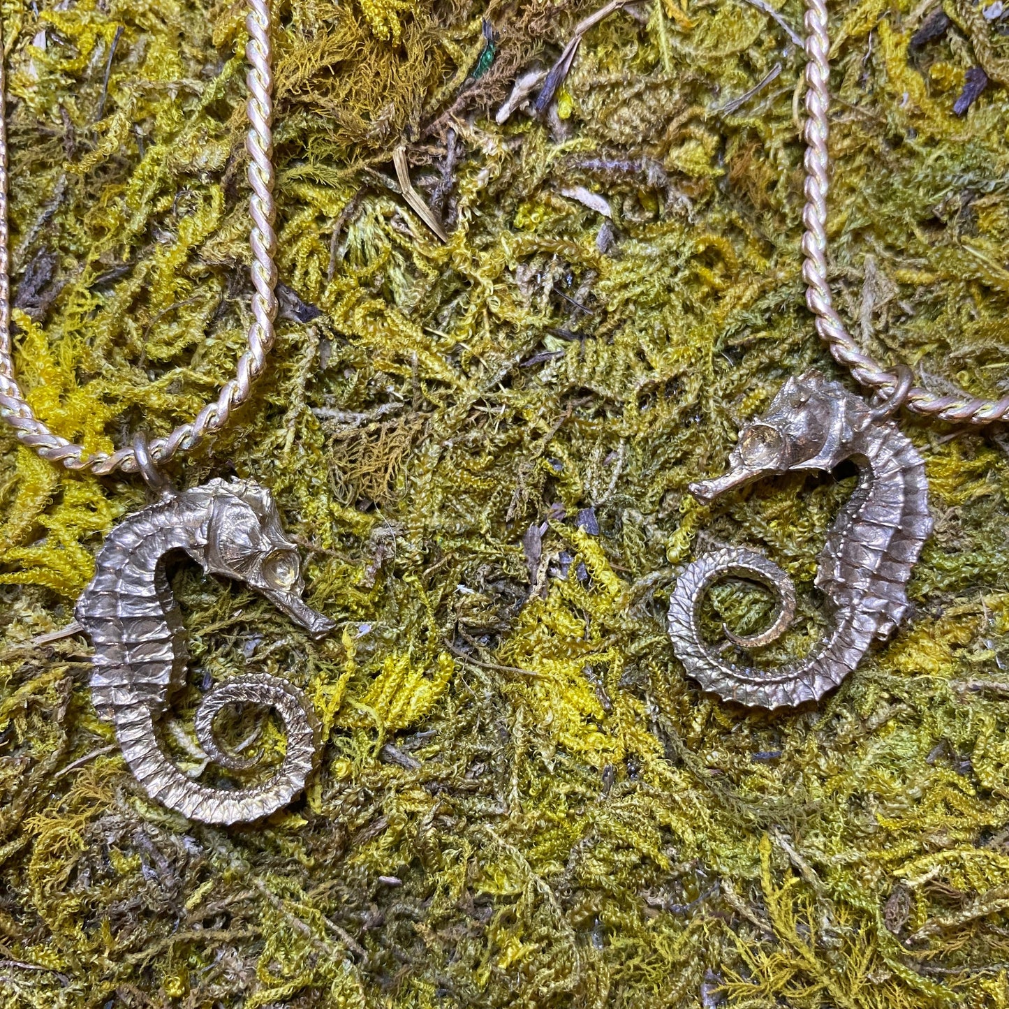 Brass Seahorse Charm Necklace