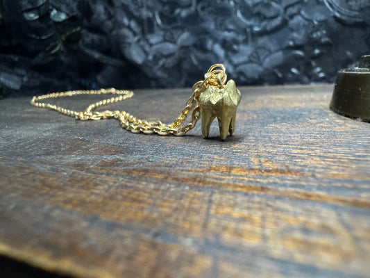 Brass Cat Tooth Necklace