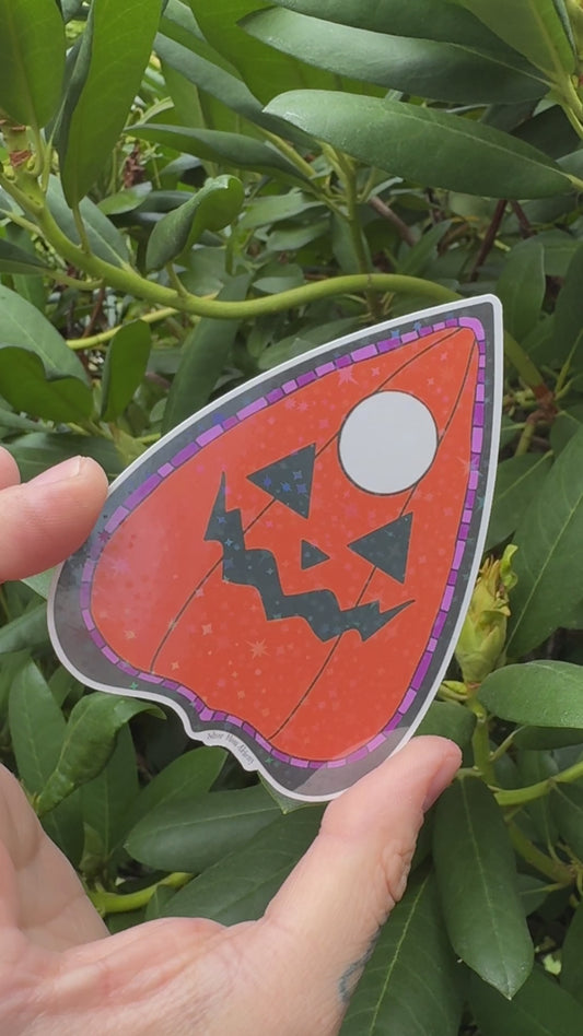 Pumpkin Planchette Sparkle Holo Sticker