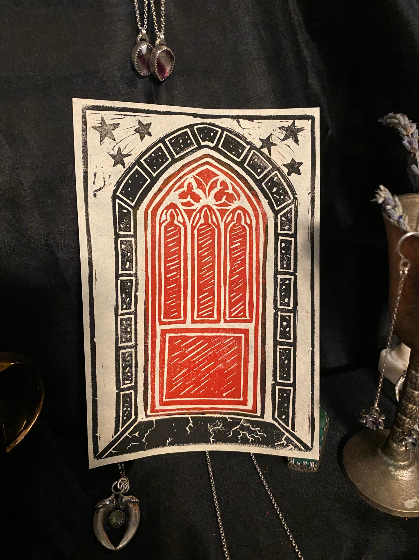 The Red Room Block Print