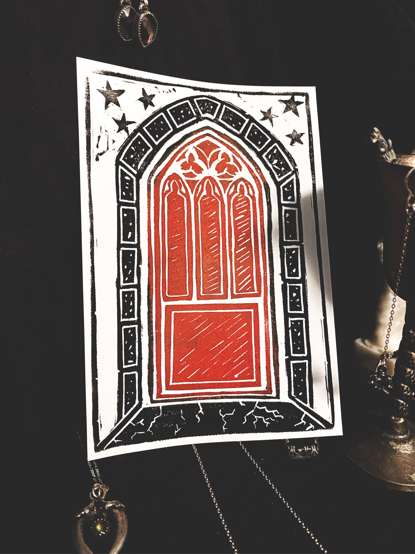 The Red Room Block Print