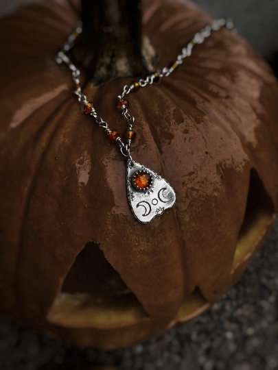 Limited Edition Samhain Amber Mini Planchette Pendant October Exclusive